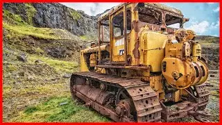 Abandoned caterpillar and bulldozer. Old abandoned Heavy Equipment