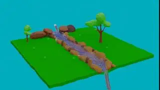 [Blender] Low Poly Creek.