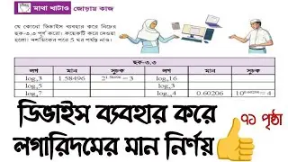 গণিত ।। নবম শ্রেণি ।। লগারিদমের ধারণা ও প্রয়োগ ।। ৭১ পৃষ্ঠা ।। জোড়ায় কাজ