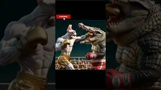 CAT 🆚 CROCODILE 🥊🙀😿Fight for DAD #cat #cute #cutecat #fighting