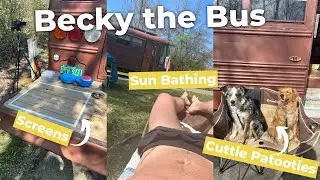 BUS RENOVATION: starting some DIY window screens for our bus conversion + week 2 of bus life vlog