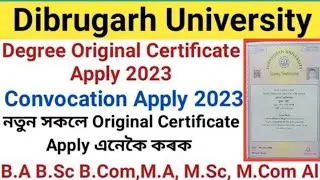 Degree Original Certificate Apply Online 2023 || XXII Convocation Certificate||