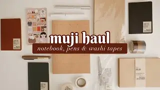 Muji stationery haul; notebooks, pen, washi tapes, tools and envelopes