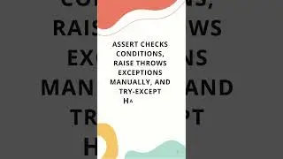 Python assert, raise, and try-except Explained! 