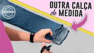 Como Fazer Barra de Calça Jeans Original - Usando outra Calça como Medida -  Resultado Profissional