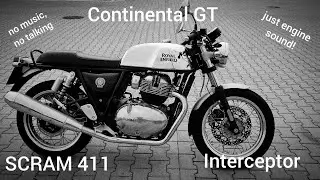 Royal Enfield short tests of SCRAM 411, Continental GT, Interceptor (just engine sound)