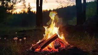Serene Spring Campfire Deep in the Forest 🌿🔥 Relaxing Flames & Peaceful Nature Sounds🌲