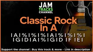Classic Rock Guitar Backing track Jam In A