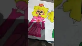 Peach and bowser drawing art 