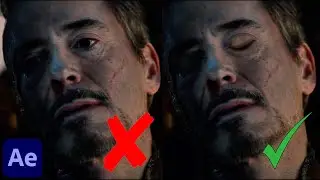 I Closed Tony Stark's eyes in Avengers End Game in After Effects | 
