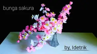 Cara membuat bunga sakura dari kantong plastik kresek || Beautiful cherry blossoms
