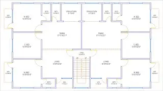 HOUSE PLAN DESIGN | EP 313 | 2500 SQUARE FEET TWO-UNIT HOUSE PLAN | LAYOUT PLAN