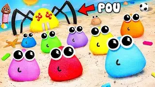 POU REVENGE - BABY POU'S & SPIDER POU  (Beach Day)