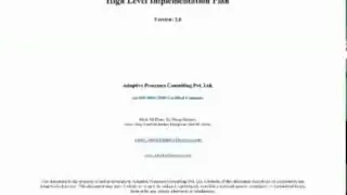 High Level Implementation Plan Template