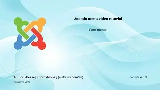Joomla menu (Com menus) video tutorial