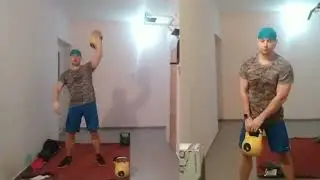 #КроссфитКомплекс "ДИКОБРАЗ" с  #гиря16кг от #ВетврачГиревик #kettlebellvet #ТренировкиДома #вызов