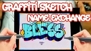 Graffiti sketch exchange with my friend | Graffiti sketch on a paper
