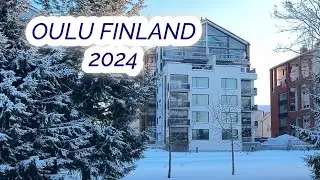 Oulu Finland January 2024. Город Оулу , север Финляндии 2024, Январь.
