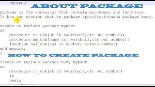 How to create package in PL/SQL[NEW]