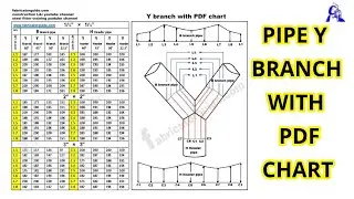 Pipe Y branch with pdf chart / 60° 45° 30° 22.5°