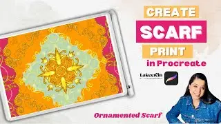 Scarf Pattern in Procreate on your Ipad | Easy Step by step Tutorial | Ornamental scarf