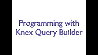 Programming with Knex Query Builder