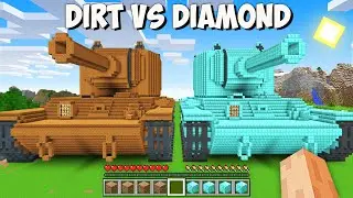 Which DIRT vs DIAMOND GIANT TANK is BETTER in Minecraft? I found BIGGEST DIRT TANK vs DIAMOND TANK!