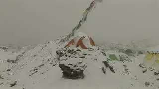 Snow in TENT city of Nepal- Everest Base Camp