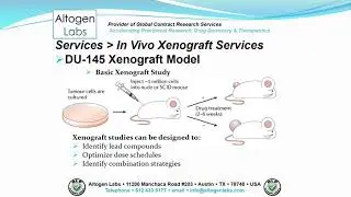 Altogen Labs DU145 Xenograft Service Prostate Cancer