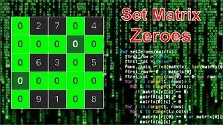 LeetCode 73: Set Matrix Zeroes | Constant Space