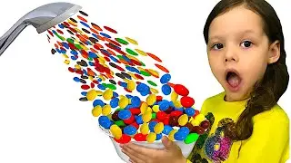 Настя и Волшебный душ из m&m's