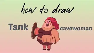 Dino bash - tank cavewoman drawing in adobe fresco