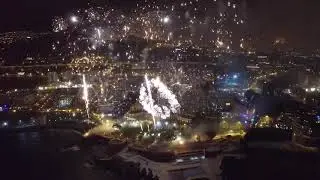 Фейерверк, снятый с дрона, Фуншал, Мадейра, Португалия, 2015-2016