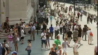 Wall Street People Walking - Time Lapse -  no copyright