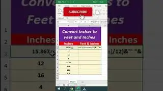 Convert Inches to Feet and Inches in Ms Excel | 