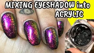 ACRYLIC NAILS DIY - MIXING EYESHADOW INTO ACRYLIC POWDER