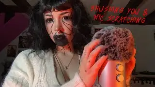 Shushing You & Mic Scratching With the Fluffy Cover ASMR | Rambling, Whispering