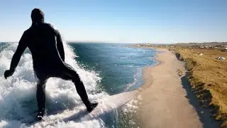 Surfing the local Beachbreak - Norway