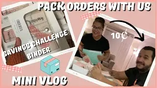Savings Challenge Binder| Pack Orders With Us / Mini Vlog | Time Lapse | Etsy Seller | Cash Stuffer