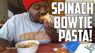 ASMR👂 // MUKBANG🍴: Bowtie Chicken Spinach pasta + Goldfish & Fruit punch