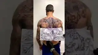 тату на спине тигр 