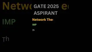 GATE 2025 important topics network theory | #gate2025