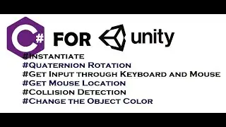 C# Script For Unity 3D | Instantiate| Quaternion| Get Mouse Location| Collision
