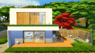 MINIMALIST MODERN HOUSE (MT. KOMOREBI) 🏡 SIMS 4 SPEED BUILD STOP MOTION (NO CC)