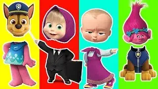 Wrong Heads LadyBug Dreamwork Trolls Boss Baby Spiderman & Paw Patrol Finger Family Nursery Rhymes