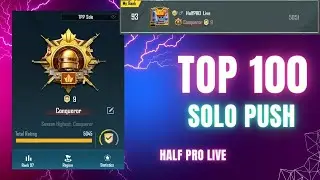 Top 100 solo conqueror push 🤫 | BGMI tamil live | half pro live