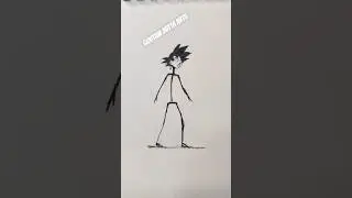 Black Goku from stickman to Thiccman 😱💪#shorts #anime #drawing