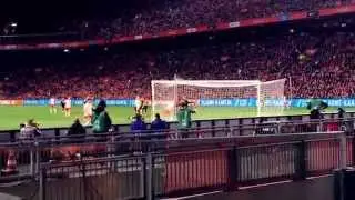 Nederland - Spanje 31-3-2015 goal de Vrij 1-0