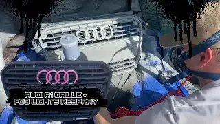 Spraying the Front Grille and Fog Light Trims Gloss Black | Audi A1 (8X) | HVLP Gun | (Part 2)