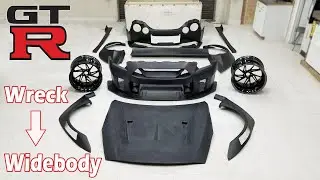How To Install Widebody Kit On A Wrecked Salvage GTR R35 LibertyWalk